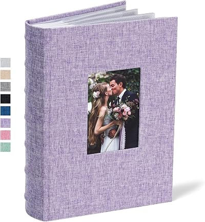 Vienrose Photo Album 300 Pockets Linen Cover 6x4 Memories Memo Space Purple