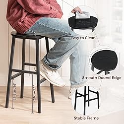 MAHANCRIS Bar Stools, Set of 2 Round Bar Chairs