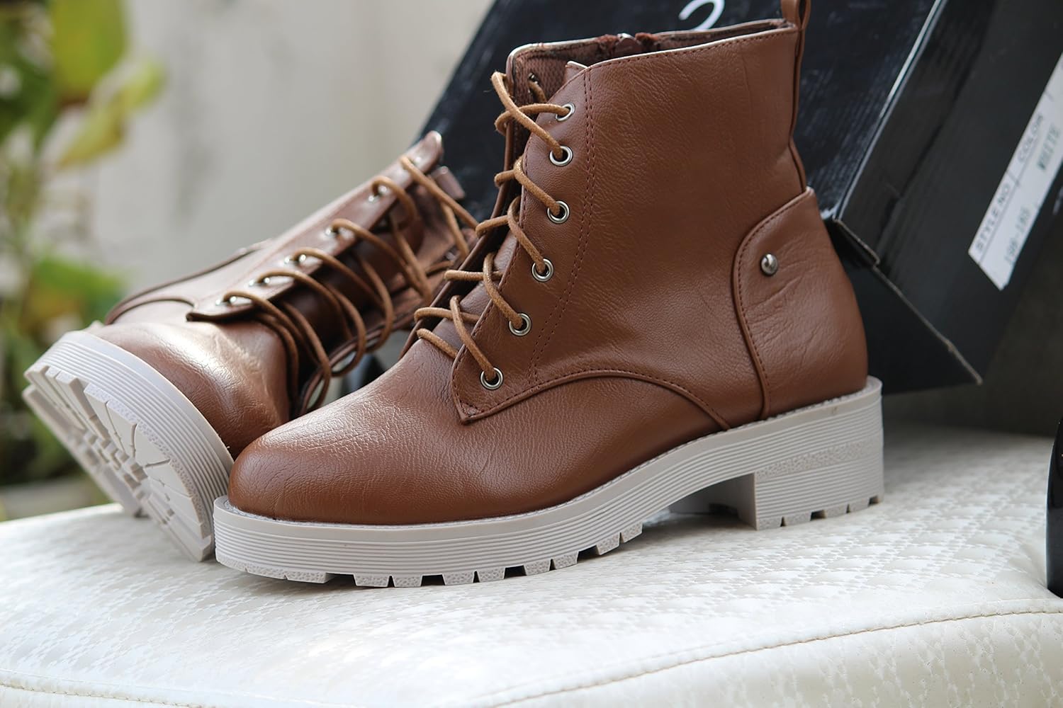 brauch women's brown laces boots