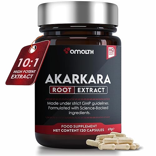 Amalth Akarkara Anacyclus Pyrethrum Extract Supplements for Naturally Supports Your Stamina, Strength and Build Lean Muscle Mass- 500mg- 120 Capsules