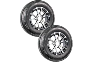 eCustomrim 2-Pack Radial Trailer Tire On Rim ST205/75R15 Load Range D 5 Lug 4.5 Center Aluminum Black Wheel - 6 Year Warranty w/Free Roadside