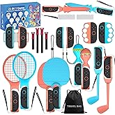 2025 Nintendo Switch 2 Sports Accessories Bundle - HLRAO 23 in 1 Family Accessories Kit for Nintendo Switch 2 Sports Games:Tennis Rackets,Sword Grips,Golf Clubs,Wrist Dance Bands & Leg Strap etc