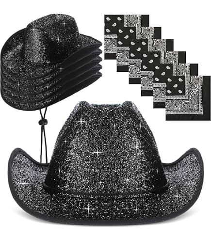 Amazon.com: Adult Iridescent Holographic Cowboy Hats - Set  display picture 3