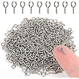 500PCS Small Screw Eye Pins, 4 x 8mm Small Eye Hooks for Jewelry Making, Eyelets Screw Threaded Clasps Hooks for Doing Art DI