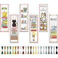 FREEBLOSS Kit Da 6 Segnalibri A Punto Croce Con Volpe – Ricamo Fai Da Te Per Principianti E Adulti, 20x6 Cm, Con Istruzioni
