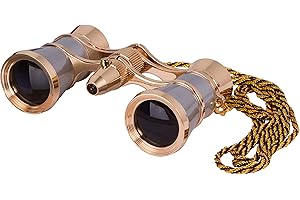 Levenhuk Broadway 325F Opera Glasses (Silver Theater Binoculars with LED Light and Chain)