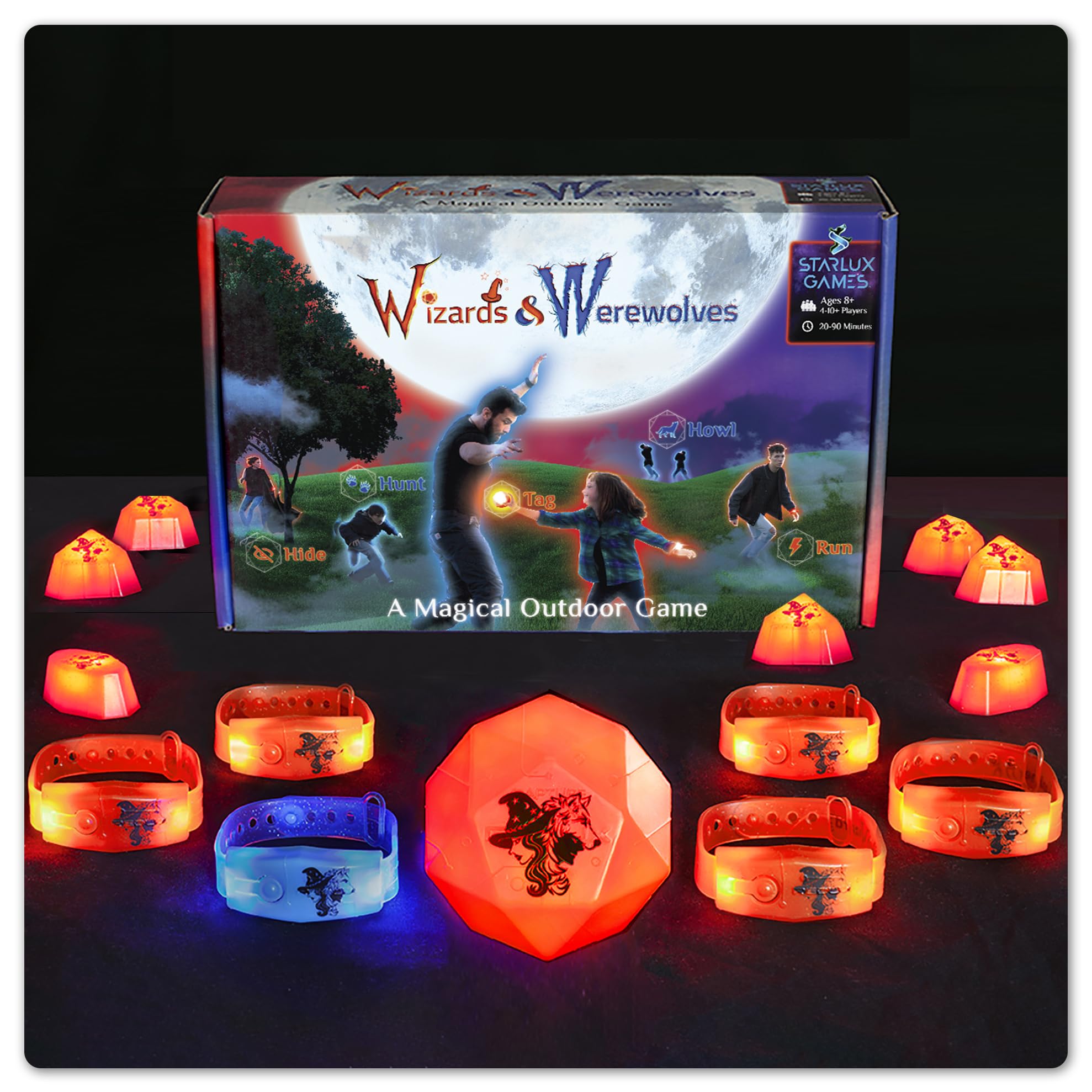 Wizards & Werewolves: Magical Hide & Seek | 4-10 Players | Outdoor Games for Kids 8-12+ | Glow in the Dark Yard Games | “A Howling Good Time!”