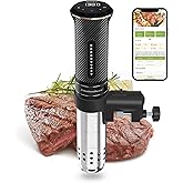KitchenBoss Wifi Sous Vide Cooker: Ultra-quiet Sous Vide Machine Immersion Circulator APP Control, IPX7 Waterproof All-stainless Steel 1100W Sous Vide Precision Cooker Fast-Heating, Carbon Black