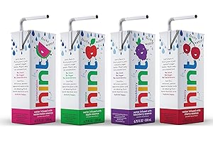 Hint Kids Water Variety Pack of 32, 6.75 Ounce 8 Boxes, Each of: Cherry, Watermelon, Apple, & Blackberry, Zero Sugar, Zero Sweeteners, Zero Preservatives, Zero Artificial Flavors