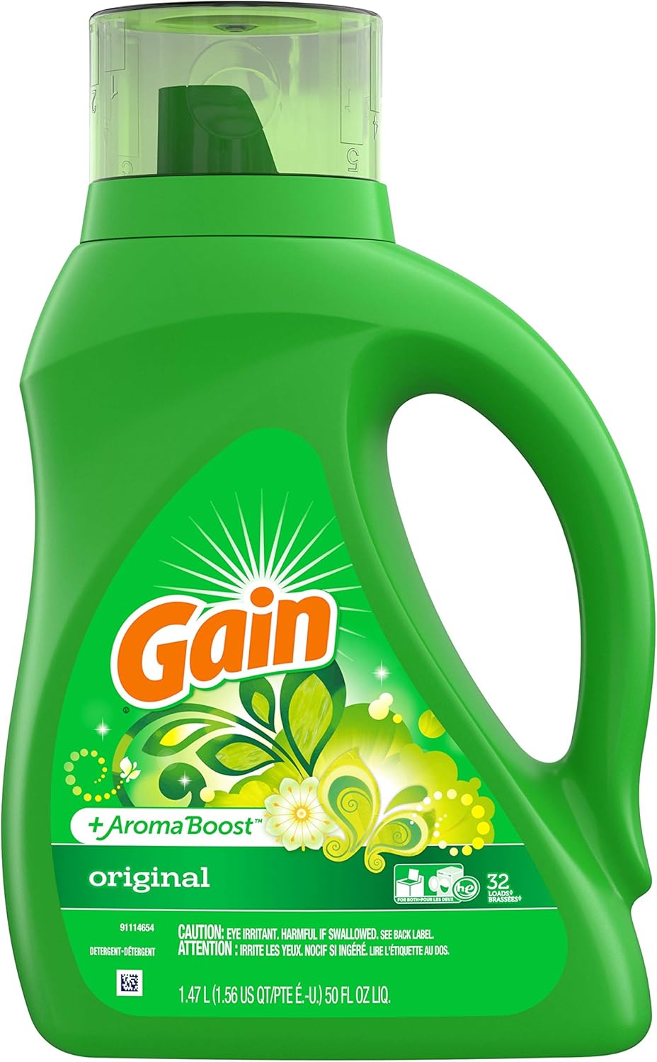 Gain Laundry Detergent Liquid Original Fresh 50 oz. 35 loads, Amazon