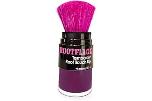 Rootflage Instant Touch Up Hair Powder | Temporary Hair Color & Root Concealer | Available in Blonde, Brunette and 10 Other Hair Shades | Includes Applicator with Detail Brush (14 Plum)