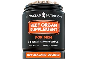 New Zealand Beef Organ Complex for Men - Grass-Fed Bull Supplement | Freeze-Dried Bovine Testes, Liver, Thymus, Heart, Bone Marrow - Formulated for Men