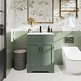 eclife 24" Bathroom Vanities Sink Combo with Painted Surface, Modern Drawered Cabinet W/Decorative Wave Lines, Undermount Sin