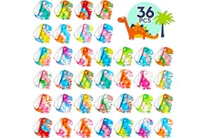 TOANWOD Dinosaur Party Favors Pop Keychain Miniatures: Fidget Toys Bulk Mini Sensory Toys - Stress Relief Birthday Party Supplies for Kids 8-12 - Goodie Bag Stuffers Pack Gift for Girls Boys (36 Pcs)
