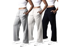 Common Stitch 3 Pack Sweatpants Women, Wide Leg Womens Sweatpants, Workout - Yoga Pants (Available in Plus)