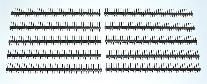 Veqotya 40 Way Pin Header Straight 2.54mm Pitch Tin Plated 10 Pack