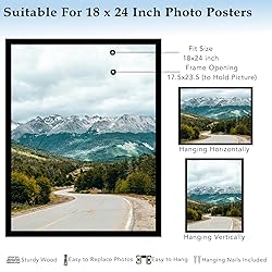 QOTIB 18x24 Picture Frame Black for Wall