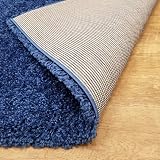 Prime Plus Extra Thick Navy Blue Shaggy Rug 80 x 150cm view 4