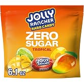 JOLLY RANCHER Zero Sugar Tropical Fruit Hard Candy Bag, 6.1 oz | Hard Candy in Fruit Punch, Lime, Mango and Golden Pineapple Flavors, Aspartame Free, Individually Wrapped