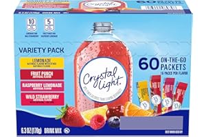 Crystal Light On the Go, 60 Ct. - Variety Pack (Lemonade, Fruit Punch, Raspberry Lemonade, Wild Strawberry) 178g
