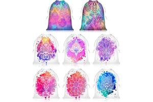 Knana 8Pcs Velvet Tarot Card Drawstring Bag - Tarot Card Storage Bag - Drawstring Pouch for Tarot, Jewelry & Crystal - 6.69 X 5.51 Inches - White Style