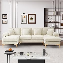 Wrofly U-Shaped Sectional Sofa Couch, 114" Comfy