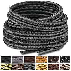 Stepace Round Shoelaces [2 Pairs] Heavy Duty Boot