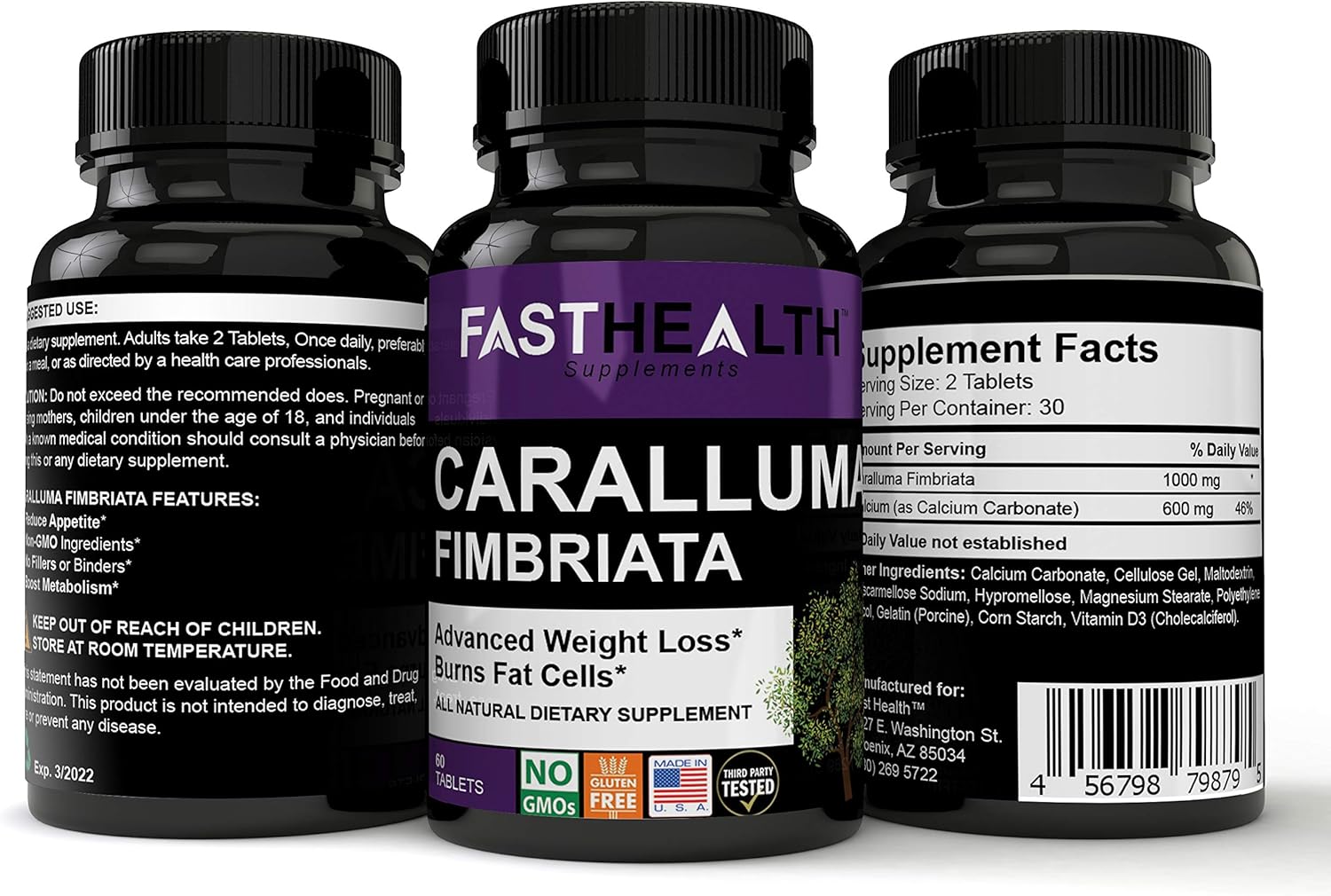 Safe Effective Pure Natural Root Extract Caralluma Fimbriata 1000 MG