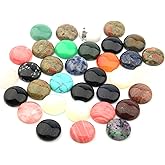 cabochon Stone Beads Natural Stone Round Assorted Colors Loose Beads no Hole Handmade DIY for Jewelry Making 14mm Random 20 Pcs