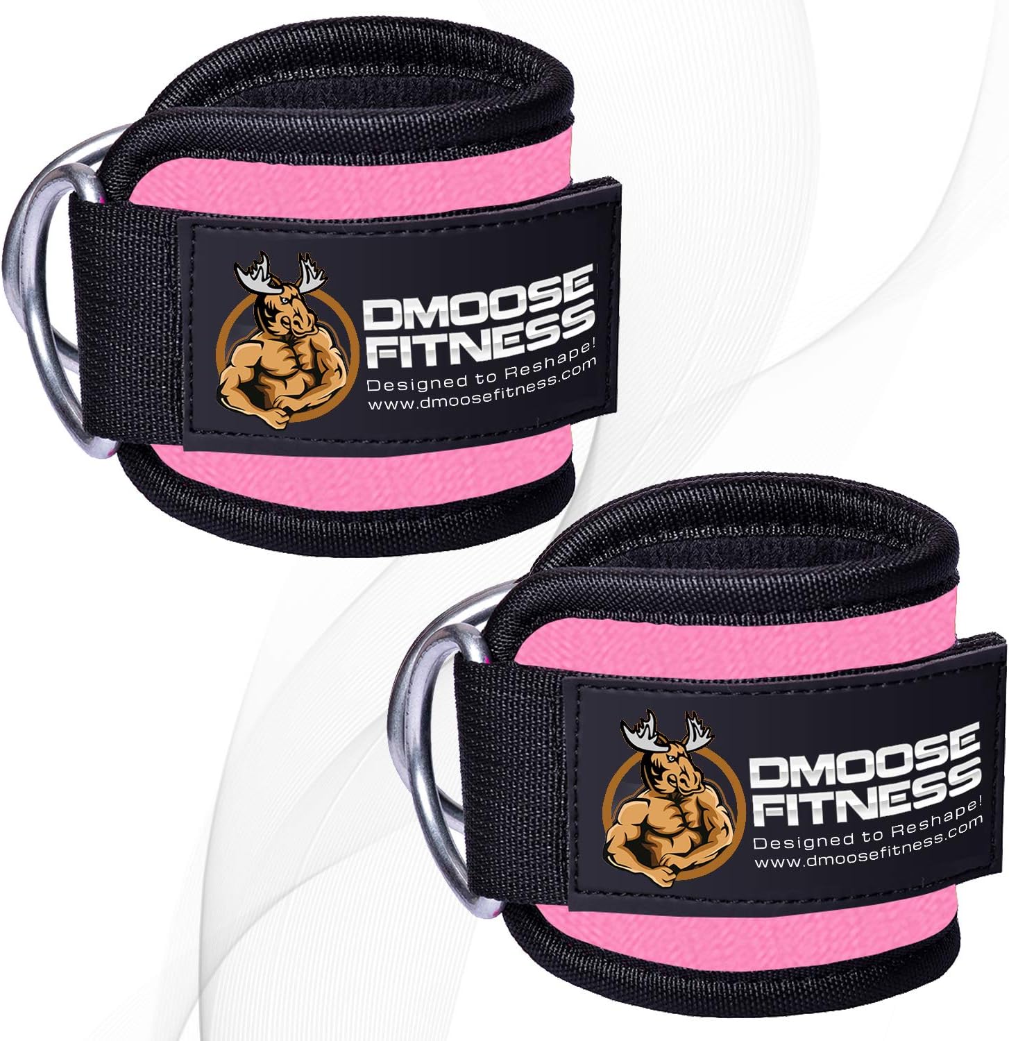 Ankle Straps for Cable Machines - Padded ankle cuffs for Kickbacks, Glute Workouts, Leg Extensions, Curls, and Hip Abductors for Men and Women, Steel Double D Ring, Adjustable Neoprene Support