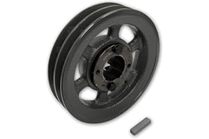 PRO-EDGE INDUSTRIAL PNEUMATICS AND CONTROLS Double Groove 7.25" Cast Iron Electric Motor " H " Pulley/Sheave, Bushing Included, for 3/8" and 1/2" Top Width 3L/A/AK/4L/4LK Section V Belt, 2 Groove (1-3/8" Shaft / 1.375 Bore, 2AK74H)