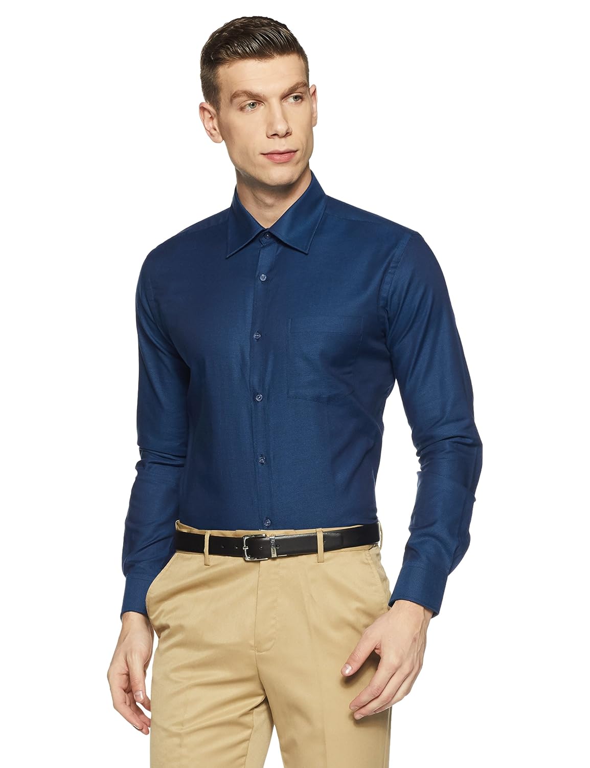 park avenue men's solid slim fit formal shirt