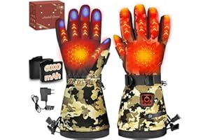 MADETEC Heated Gloves for Men Women, 7.4V 22.2WH Winter Gloves Upgraded Rechargeable Battery, Waterproof & Windproof Electric Heated Glove, Camo Glove for Camping Fishing Hunting Motorcycle