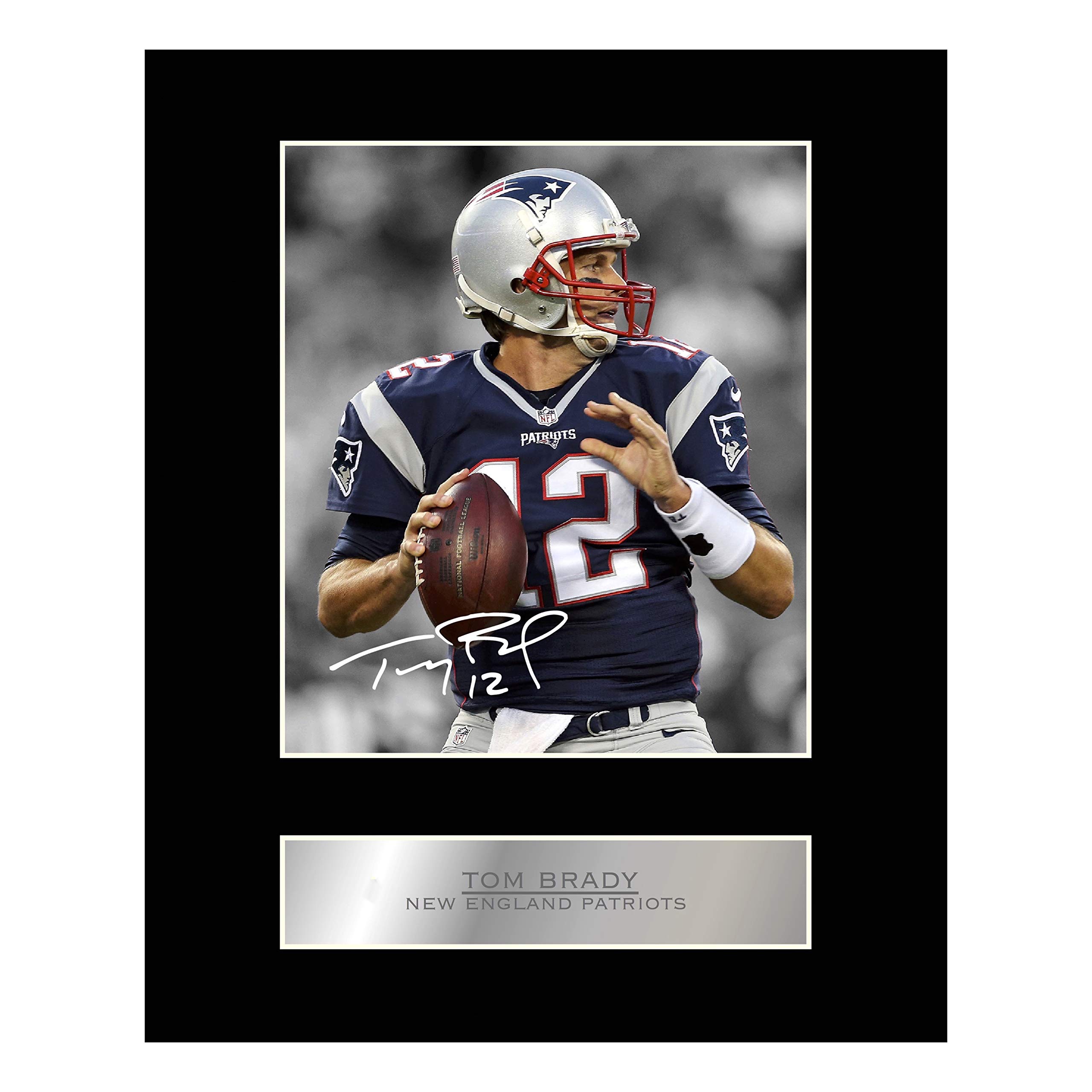 Iconic pics Tom Brady Signed Mounted Photo Display NFL New England Patriots #1 Autographed Gift picture print