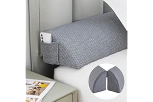 DECMAY Extra Wide Wedge Pillow Headboard Queen Size 60x10x6 inches Detachable Bed Wedge Pillow for Headboard Curved Bed Gap Filler Mattress Pillow Wedge with Zipper for Gap 0-7", Grey