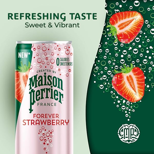 MAISON PERRIER FOREVER STRAWBERRY FLAVORED SPARKLING WATER, 11.15 FL OZ CANS, 8 COUNT 89.2 FL OZ