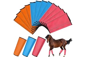 Bulyoou Set of 12 Mesh Fly Boots for Horse Breathable Mesh Horse Boots Protective Horse Leg Loose Wraps Horse Leggings for Preventing Flies and Mosquitoes Bites