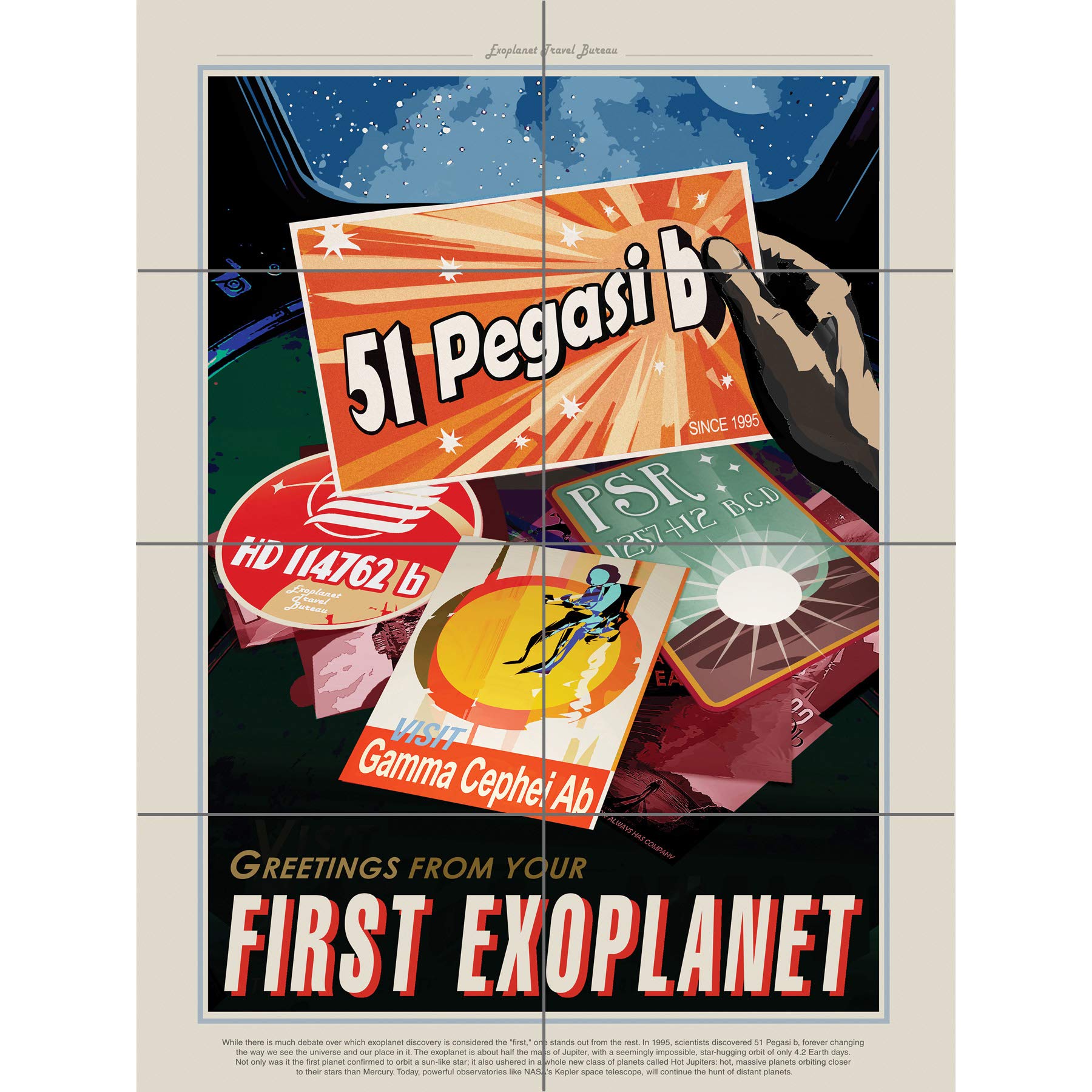 Artery8 51 Pegasi b First Exoplanet NASA Space Tours Travel XL Giant Panel Poster (8 Sections)
