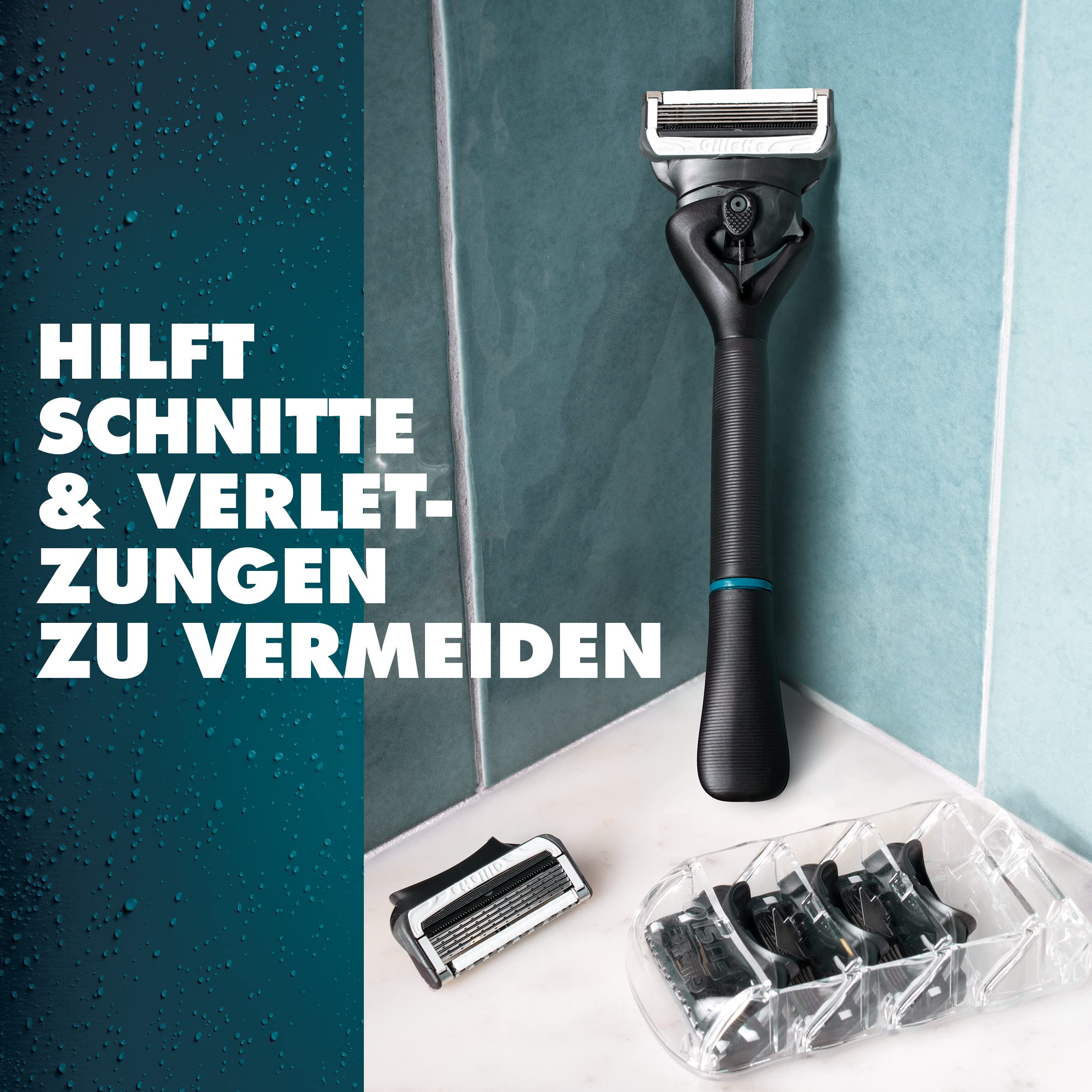 Gillette Intimate Rasierklingen für den Intimbereich, 4 Intimrasierer Ersatzklingen für Nassrasierer mit Gleitstreifen für eine sanfte Anwendung, dermatologisch getestete Klingen für Rasierer 3