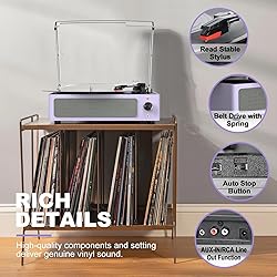 WOCKODER Turntable Vinyl Record Players New Sleek