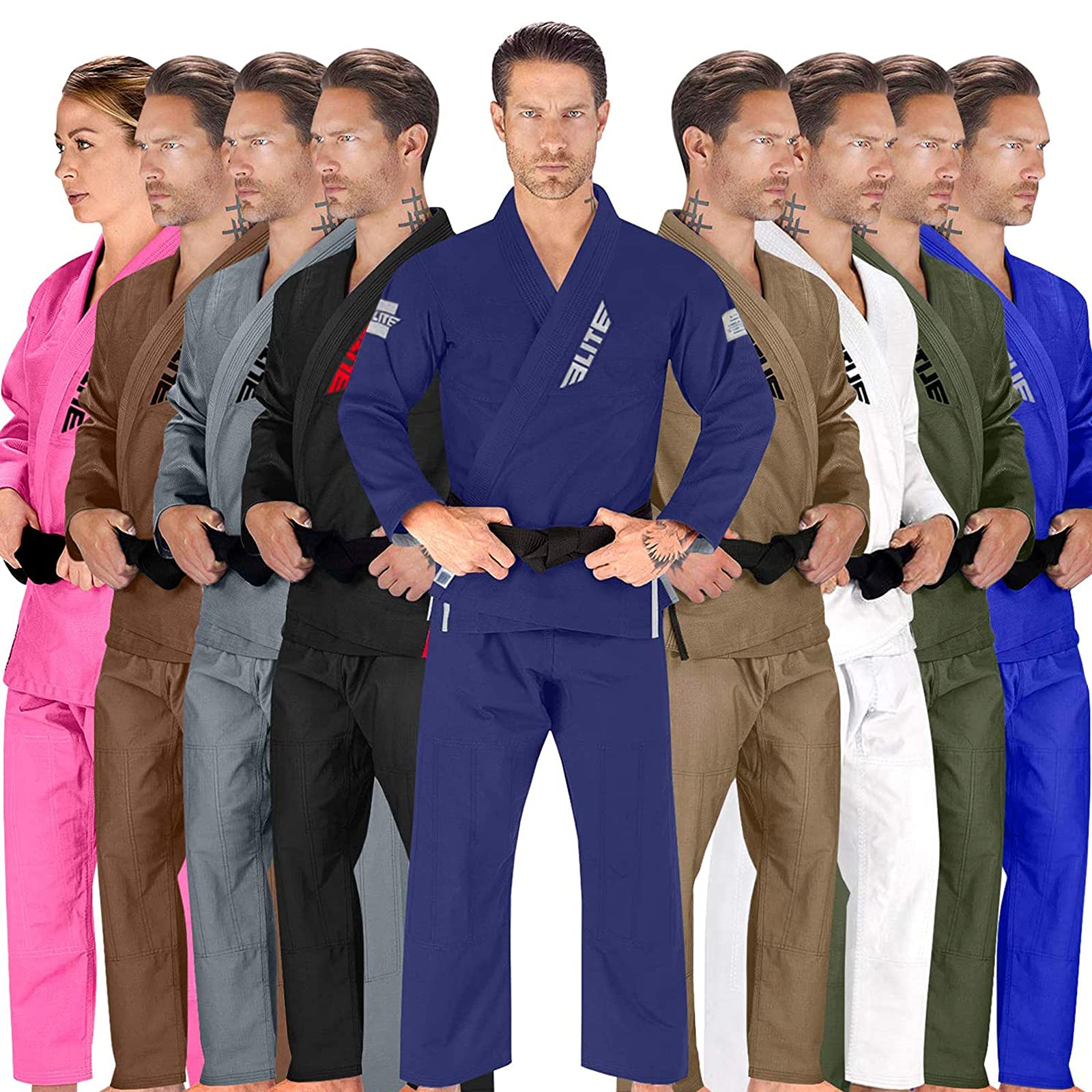 Elite Sports BJJ GI for men IBJJF kimono BJJ Jiujitsu GIs W/Preshrunk Fabric & Free Belt (See Special Sizing Guide)