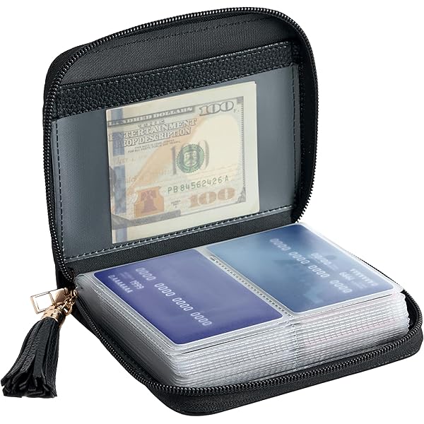 Easyoulife Womens Credit Card Holder Wallet Zip Leather Card Case