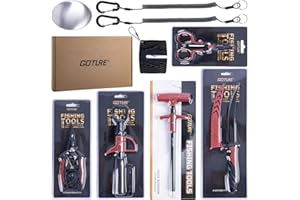Goture Pro Fishing Gear and Equipment Tools Kit - 3CR13 Steel Fishing Pliers, Fillet Knife, Sharpeners, Scissors, Fish Lip Gr