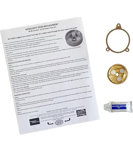 munirater Headlight Motor Repair Kit Brass Gear Replacement for Corvette C5 00-04 Firebird Trans Am