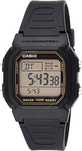 casio collection digital black rubber strap