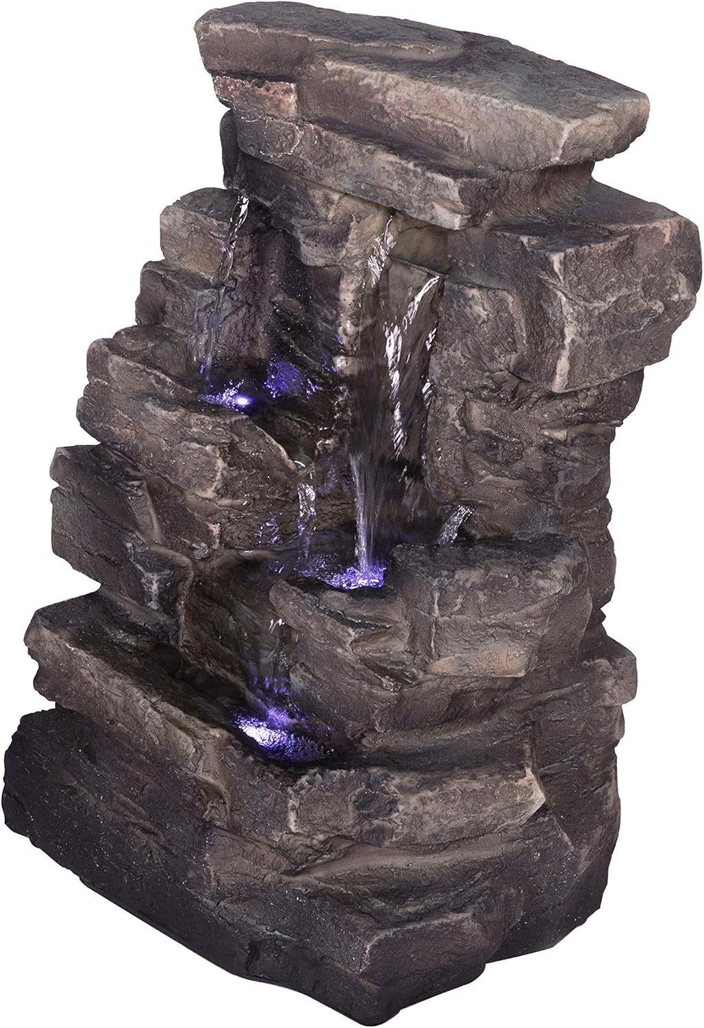 Alpine Corporation WIN220 Waterfall Tabletop Fountain w/White LED Light, 13 Inch Tall, Gray : Tabletop Garden Fountains : Garden & Outdoor