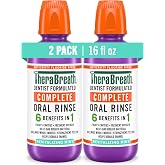 TheraBreath Complete Mouthwash, Revitalizing Mint, 16 fl oz, 2-Pack | 6-in-1 Benefits, Alcohol-Free