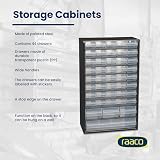Raaco 126762.0 44 Drawer Steel Frame Parts Storage Organizer Cabinet Clear view 4