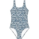 TyeSmo Girls Swimsuit Ribbed One Piece Swimsuits Solid Color Bathing Suit for Girls Full Lined Adjustable Straps Pad Swimwear