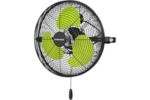 FANNIVERSE 12 Inch Wall Fan Pro Series - Indoor High Velocity Wall Mount Fan for Commercial, Residential, Warehouse, Covered Patio, Shop, Garage, Barn, Gazebo 3 Speed 2800 CFM UL Safety Listed
